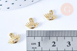 Breloque oeil protecteur zamac doré 18k cristal zircon 10mm, x1 (G5463)