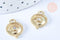 Breloque oeil protecteur zamac doré 18k cristal zircon9mm , x1 (G5490)