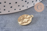Breloque oeil protecteur zamac doré 18k cristal zircon,sans nickel,création bijoux chance, pendentif chance,17 mm, x1 G5460