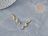 Breloque serpent acier 304 doré 14k inoxydable 28mm, création bijoux acier x1 G2898