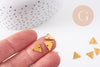 Breloque triangle 2 trous laiton brut 9mm,pendentif géométrique x 10 (G10136)