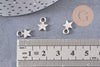 Breloques étoiles argentées , pendentif salace argenté 10mm, x50 (14gr) (G0059)
