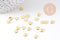 Breloques fleurs acier 201 inoxydable doré 6mm, x10 (G10506)