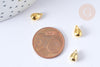 Breloques gouttes martelées zamac doré 9mm, Pendentif doré zamac, breloque goutte dorée, x10 G7904