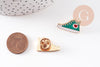 Broche Pin's chaussure Converse doré émail turquoise 22.5mm, x1 (G10943)