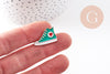 Broche Pin's chaussure Converse doré émail turquoise 22.5mm, x1 (G10943)