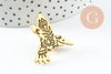 Broche oiseau colibri acier 304 inoxydable doré 30mm, x1 (G9783)