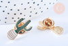Broche pins cactus émail vert doré émail 25x14mm,broche dorée,décoration veste,x1 G6620
