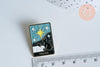 Broche pins carte tarot L'étoile mystique émail noir doré émail 30.5mm,broche dorée,décoration veste, x1 G6715