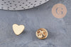 Broche pin's coeur laiton doré 11mm, x1 (G10989)