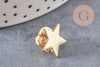 Broche pin's étoile laiton doré 14mm, x1 (G10551)