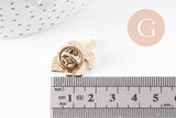 Broche pins feuille monsterosa motif végviergesétal doré émail 25mm ,x1 (G5745)