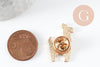 Broche pin's lama alpaca zamac doré émail 27mm, x1 (G9516)