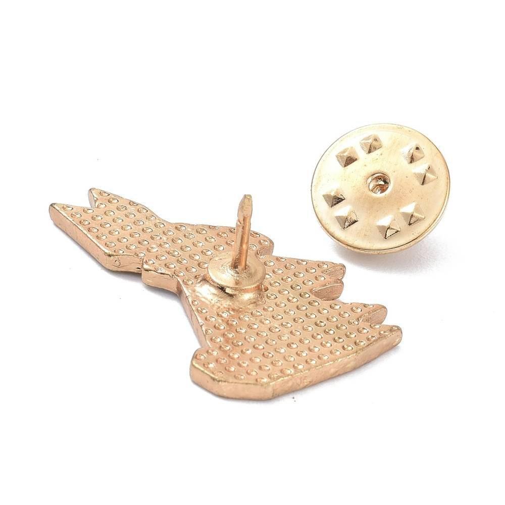 Broche pins lapin origami doré émail Jaunz 29x18mm,décoration veste, x1 (G6612)
