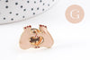 Broche pins mains coeur zamac doré émaillé beige rouge 15mm, x1 (G10161)