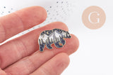 Broche pins ours motif montagne dorée émail noir 28.5mm,x1 (G5538)