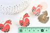 Broche pins renard roux doré émail orange 33mm ,x1 (G5552)