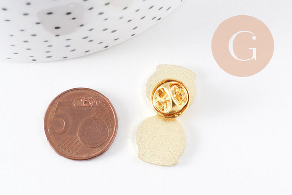 Broche pins sablier bleu baleine laiton doré émail 29.5x14mm,broche dorée,décoration veste,x1 G6234