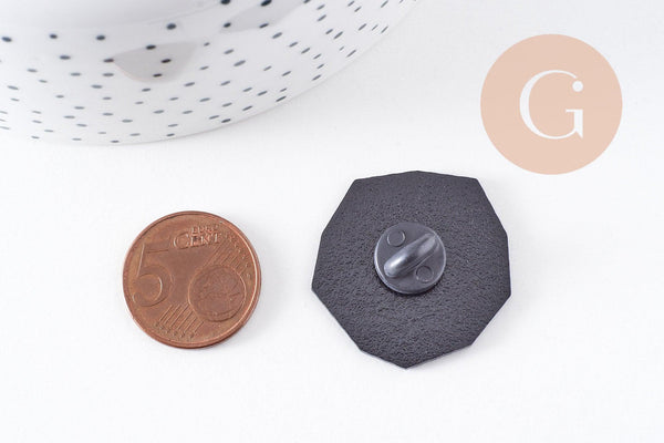 Broche pins terrarium plante avec émail 37.5mm, décoration veste, x1 (G5671)