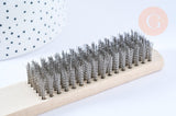 Brosse métallique nettoyage bijoux en bois et acier inoxydable 20 mm, x1 (G7065)