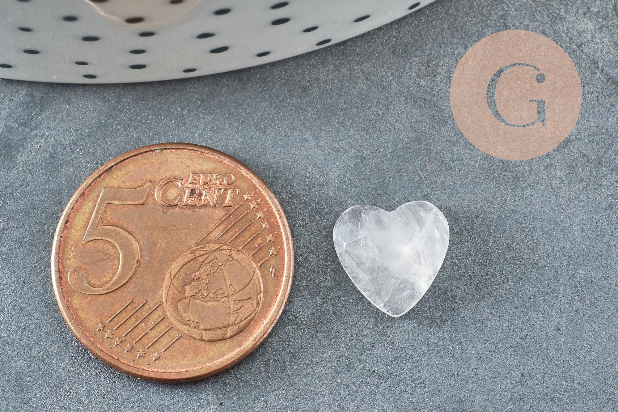 Cabochon Cœur pierre quartz rose naturel facetté 10mm, x1 (G8877)