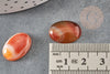 Cabochon agate naturelle orange rayé 18x13mm, x1 (G2395)