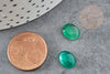 Cabochon agate naturelle verte 10x8mm, x1 (G1831)