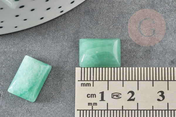Cabochon aventurine verte,cabochon rectangle, aventurine naturelle,pierre naturelle, 10 x4mm, x1 G1144