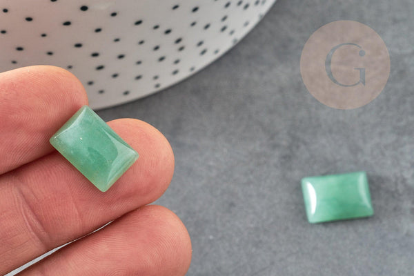 Cabochon aventurine verte,cabochon rectangle, aventurine naturelle,pierre naturelle, 10 x4mm, x1 G1144