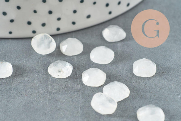 Cabochon carré cristal de roche naturel 8x8mm, x1 (G9684)