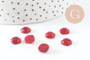 Cabochon carré jade naturel teinté rouge 8x8mm, x1 (G9687)