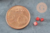 Cabochon carré jade naturel teinté rouge facetté 2.5mm, x1 G8599