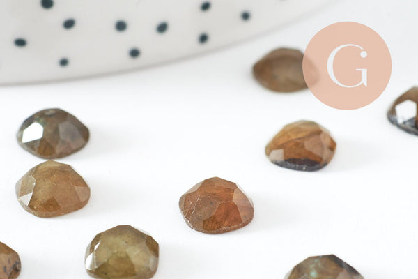 Cabochon carré labradorite naturelle 8x8mm, x1 (G9698)