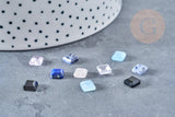 Cabochon carré pierre naturelle onyx lapis cristal de roche quartz rose jade 6x6mm, x1 (G8651)