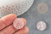 Cabochon disque quartz rose percé naturel 25mm, x1 (G6462)