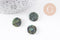 Cabochon disque rond turquoise africaine naturelle 15mm, x1 (G10213)