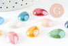 Cabochon dôme goutte verre irisé 13mmx18mm, x10 (13g) (G2075)
