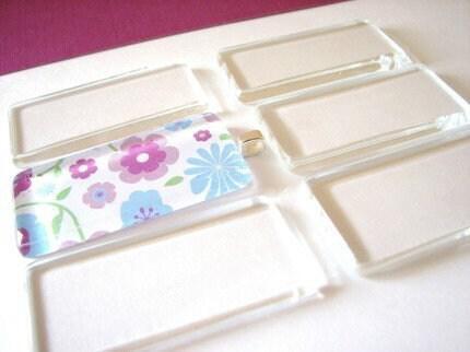 Cabochon en verre rectangle 46mm, x2 (G10522)