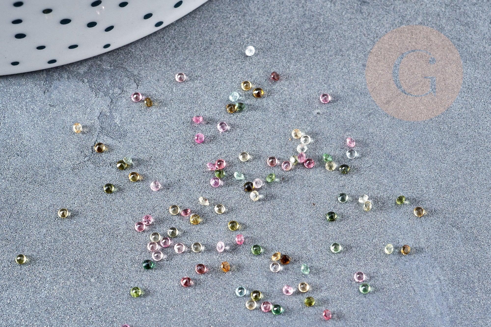 Cabochon forme diamant tourmaline naturelle 1.5mm, x1 (G8744)