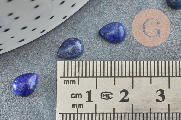 Cabochon goutte Lapis Lazuli naturel 8x6mm, x1 (G2274)