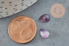 Cabochon goutte amethyste naturelle 8x6mm, x1 (G2271)