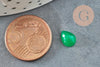 Cabochon goutte jade naturel teinté vert 8x6mm, x1 (G9026)
