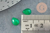 Cabochon goutte jade naturel teinté vert 8x6mm, x1 (G9026)