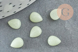 Cabochon goutte phosphorescent 8x6mm,bijou pierre, cabochon goutte luminescent, cabochon synthése, x1 G3139