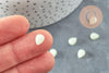 Cabochon goutte phosphorescent 8x6mm,bijou pierre, cabochon goutte luminescent, cabochon synthése, x1 G3139
