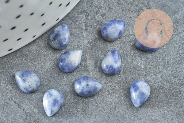 Cabochon goutte sodalite bleue 8x6mm, x1 (G2261)