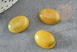 Cabochon jade vert olive naturel 13x18mm, x1 G5045