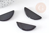 Cabochon lune agate noire naturelle 30mm, x1 (G1767)