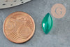 Cabochon marquise navette agate naturelle verte 14x7mm, x1 (G0091)