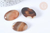Cabochon ovale agate marron naturelle 29~30mm, x1 (G8024)